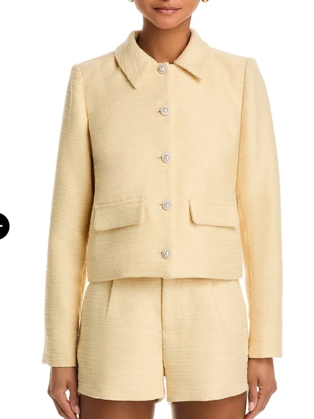 Aqua Butter Yellow Tweed Pearl Button Spring Summer Boxy Blazer XL